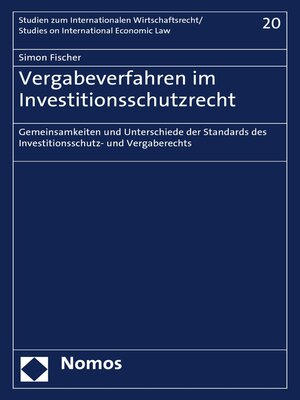 cover image of Vergabeverfahren im Investitionsschutzrecht